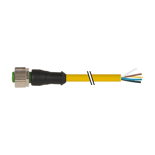 Murrelektronik Wire Connector, 22 AWG Max, Yellow, Polyurethane, PVC Insulation, 125 V AC/DC, 4 A 7000-12241-0151500 - main
